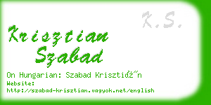 krisztian szabad business card